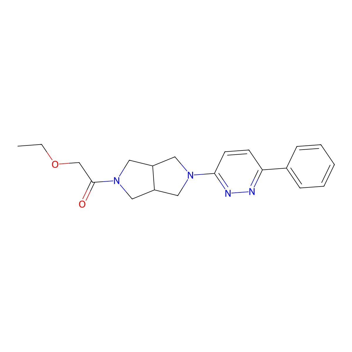 2-Ethoxy-1-[5-(6-phenylpyridazin-3-yl)-octahydropyrrolo[3,4-c]pyrrol-2-yl]ethan-1-one molecular structure, CAS 2415469-21-3