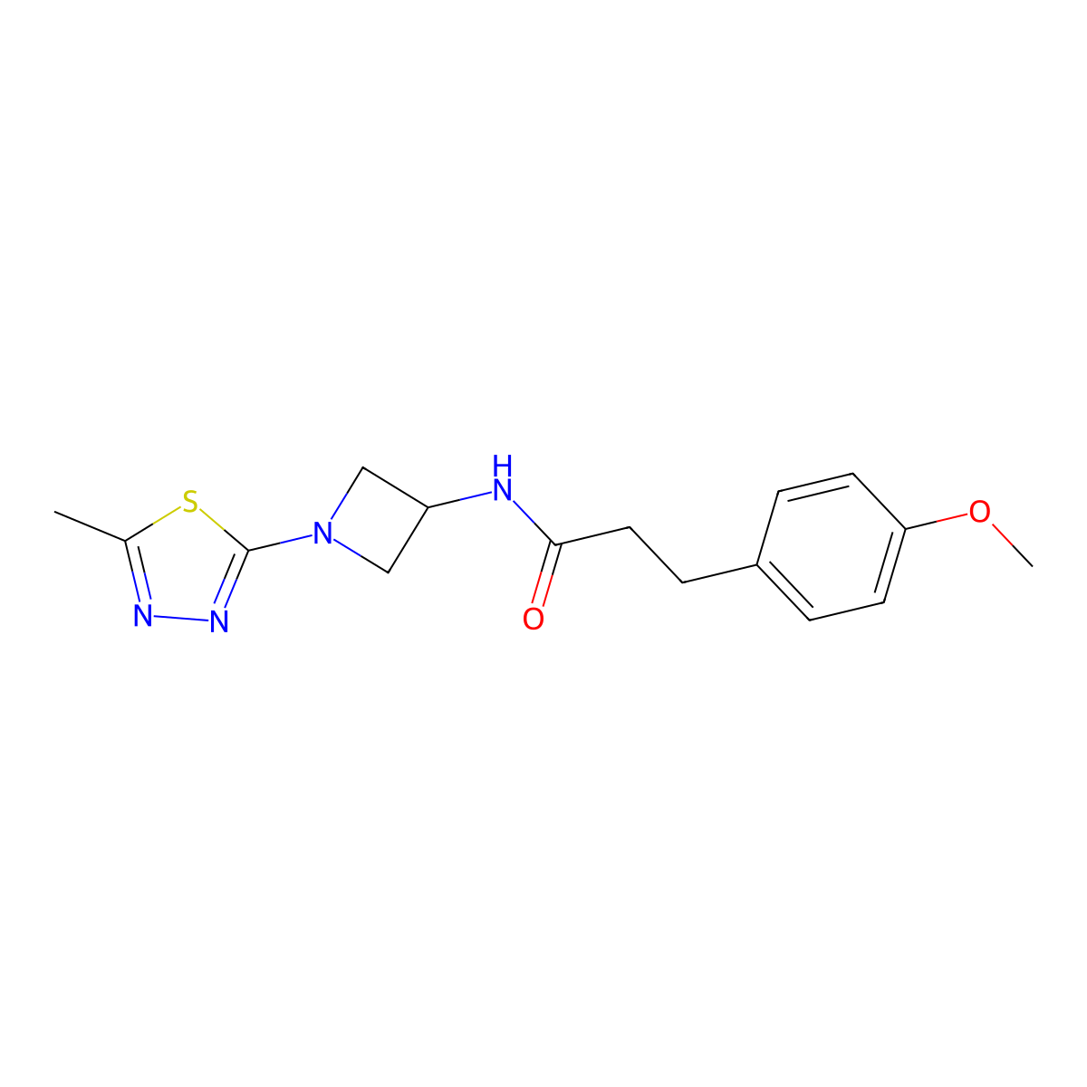 3-(4-Methoxyphenyl)-N-[1-(5-methyl-1,3,4-thiadiazol-2-yl)azetidin-3-yl]propanamide molecular structure, CAS 2415469-24-6