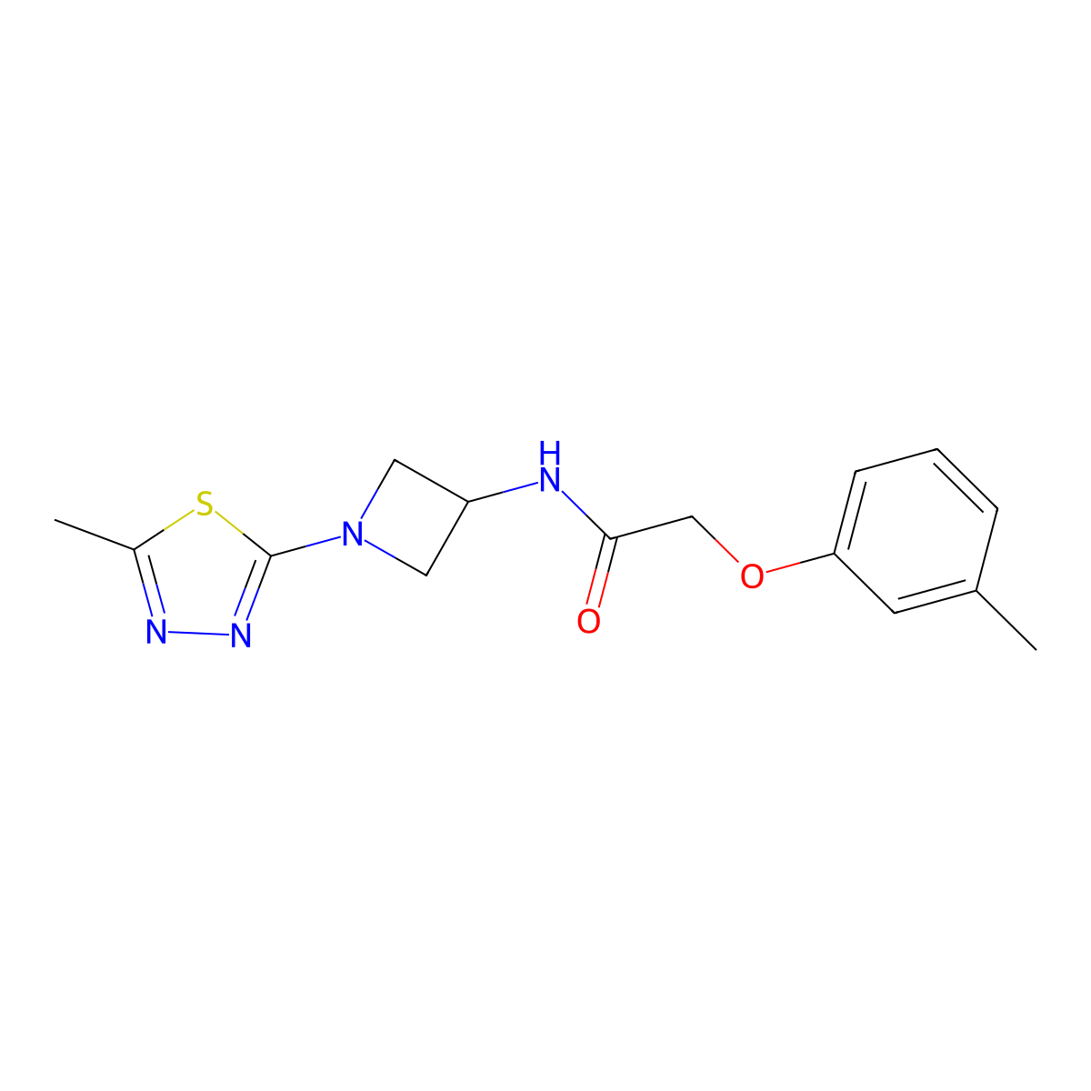 N-[1-(5-methyl-1,3,4-thiadiazol-2-yl)azetidin-3-yl]-2-(3-methylphenoxy)acetamide molecular structure, CAS 2415469-56-4