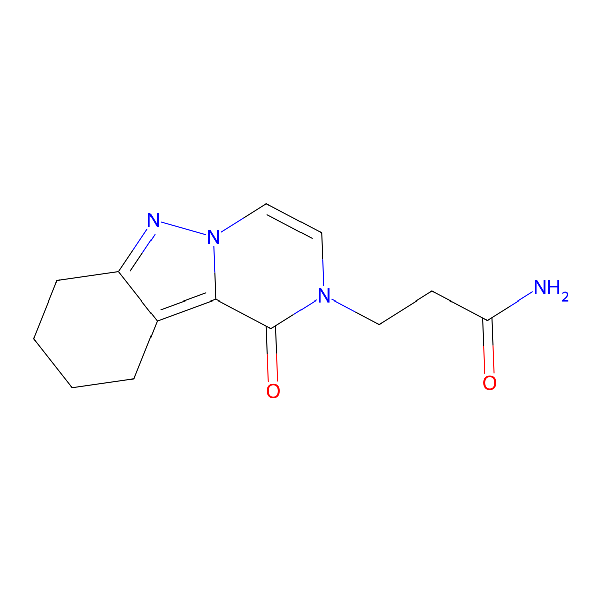 3-(1-Oxo-7,8,9,10-tetrahydropyrazino[1,2-b]indazol-2-yl)propanamide molecular structure, CAS 2415469-63-3