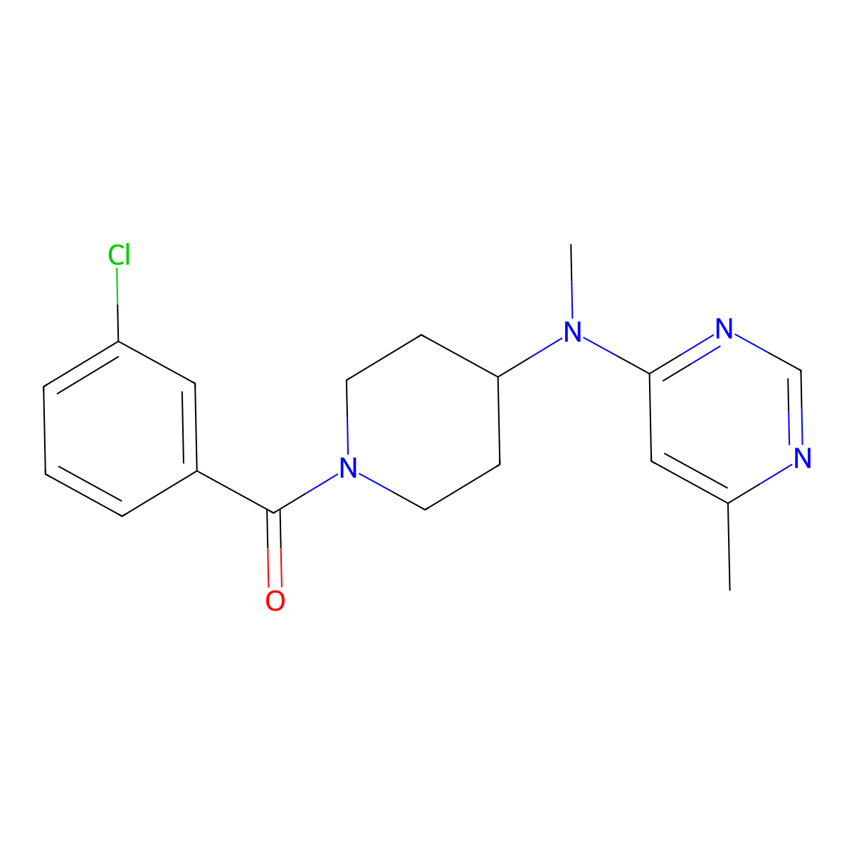 N-[1-(3-chlorobenzoyl)piperidin-4-yl]-N,6-dimethylpyrimidin-4-amine molecular structure, CAS 2415469-66-6