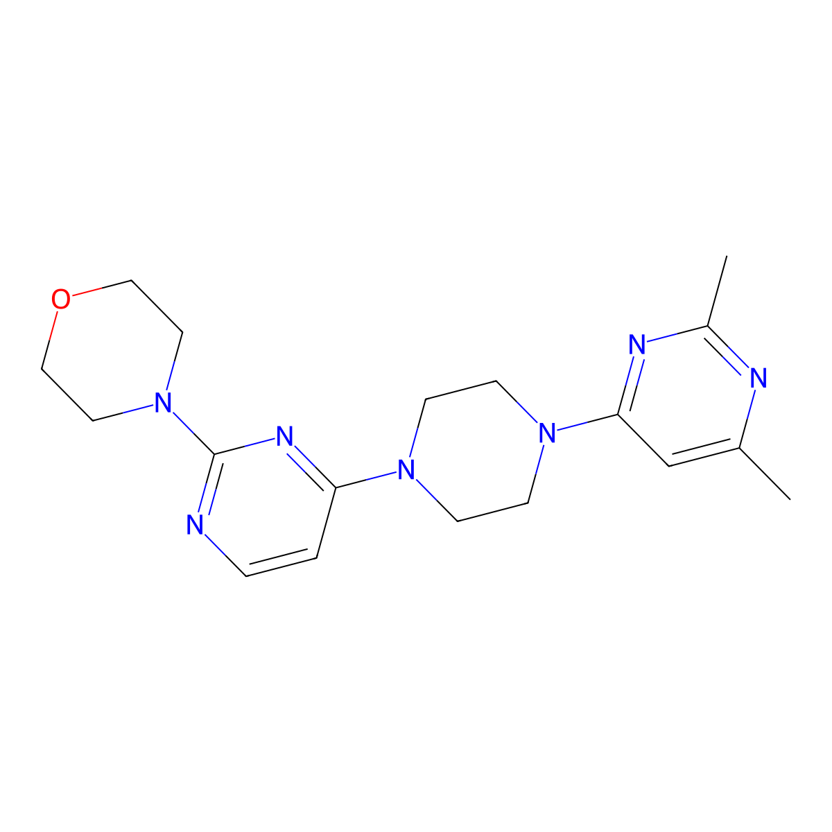 4-{4-[4-(2,6-Dimethylpyrimidin-4-yl)piperazin-1-yl]pyrimidin-2-yl}morpholine molecular structure, CAS 2415469-69-9