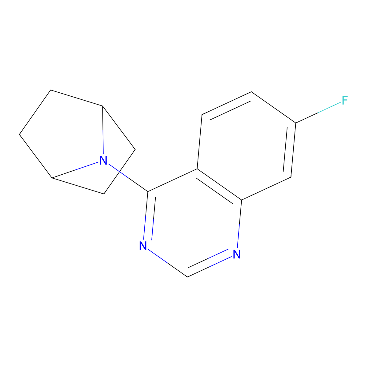 4-{7-Azabicyclo[2.2.1]heptan-7-yl}-7-fluoroquinazoline molecular structure, CAS 2415469-73-5