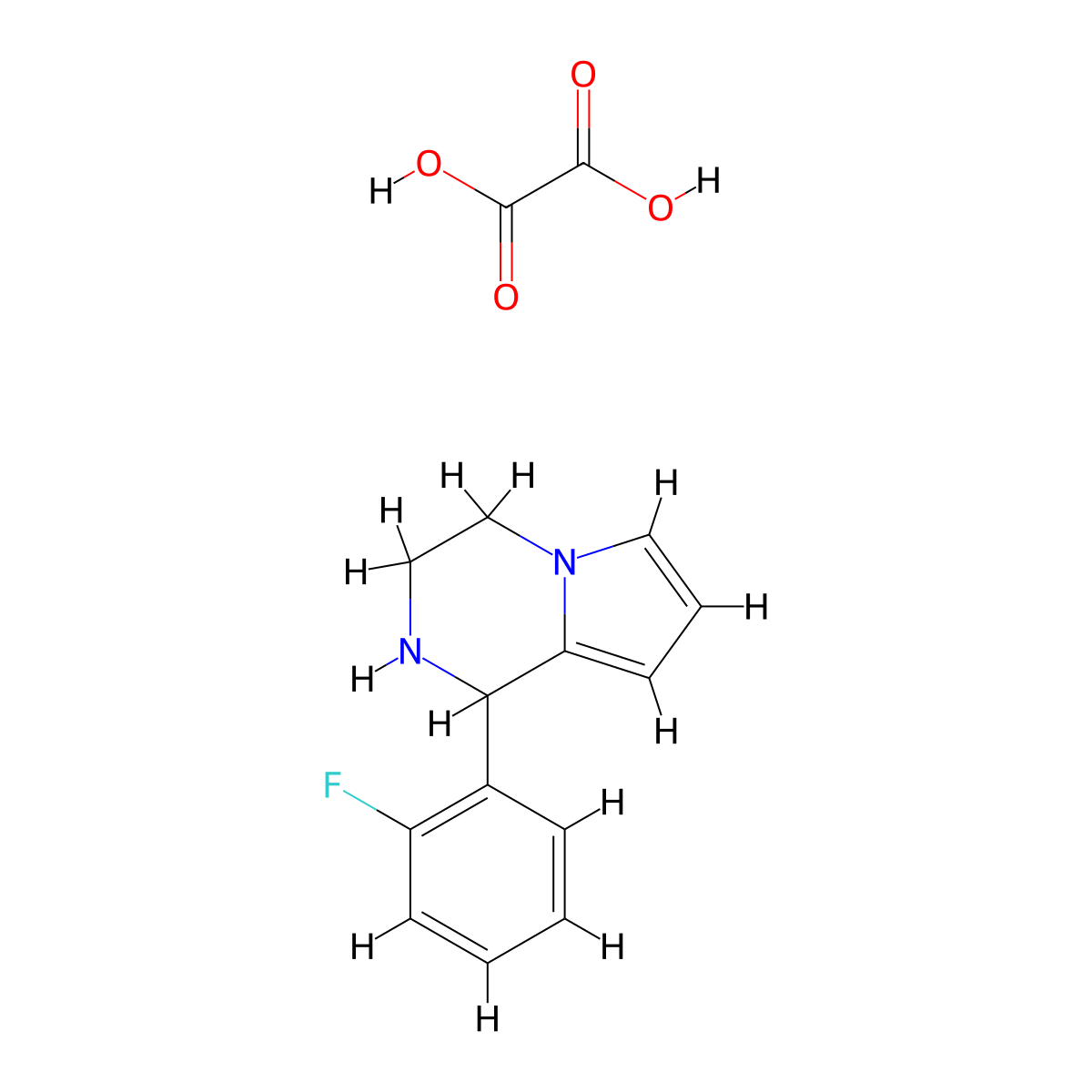 1-(2-fluorophenyl)-1H,2H,3H,4H-pyrrolo[1,2-a]pyrazine; oxalic acid molecular structure, CAS 2415469-76-8