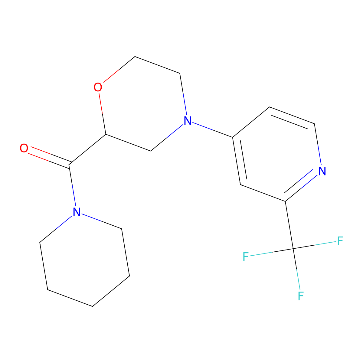 2-(Piperidine-1-carbonyl)-4-[2-(trifluoromethyl)pyridin-4-yl]morpholine molecular structure, CAS 2415469-78-0