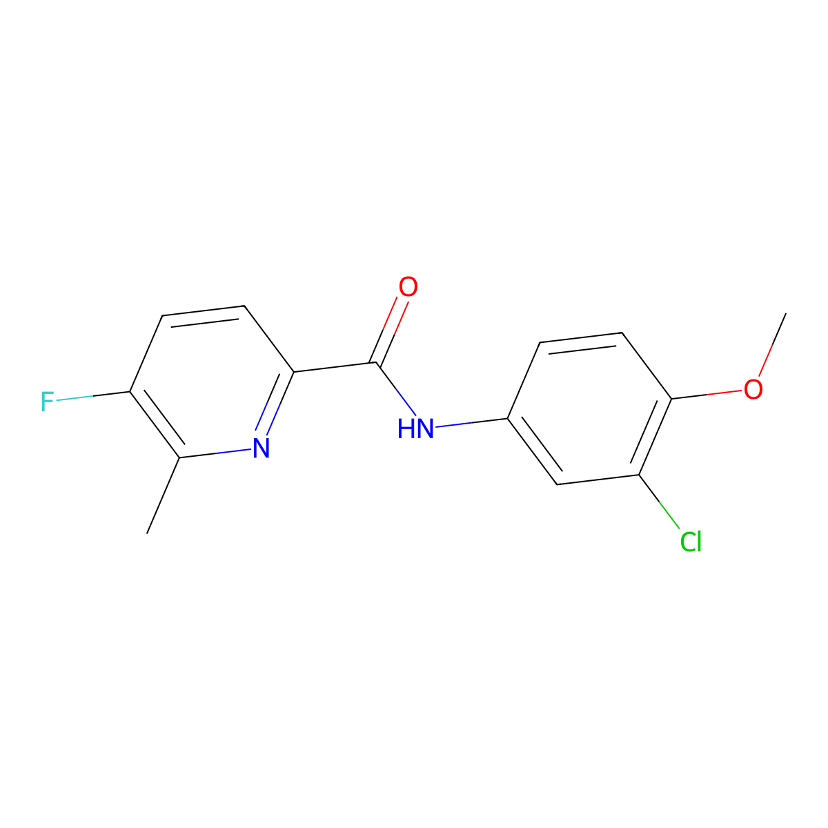 N-(3-chloro-4-methoxyphenyl)-5-fluoro-6-methylpyridine-2-carboxamide molecular structure, CAS 2415469-99-5
