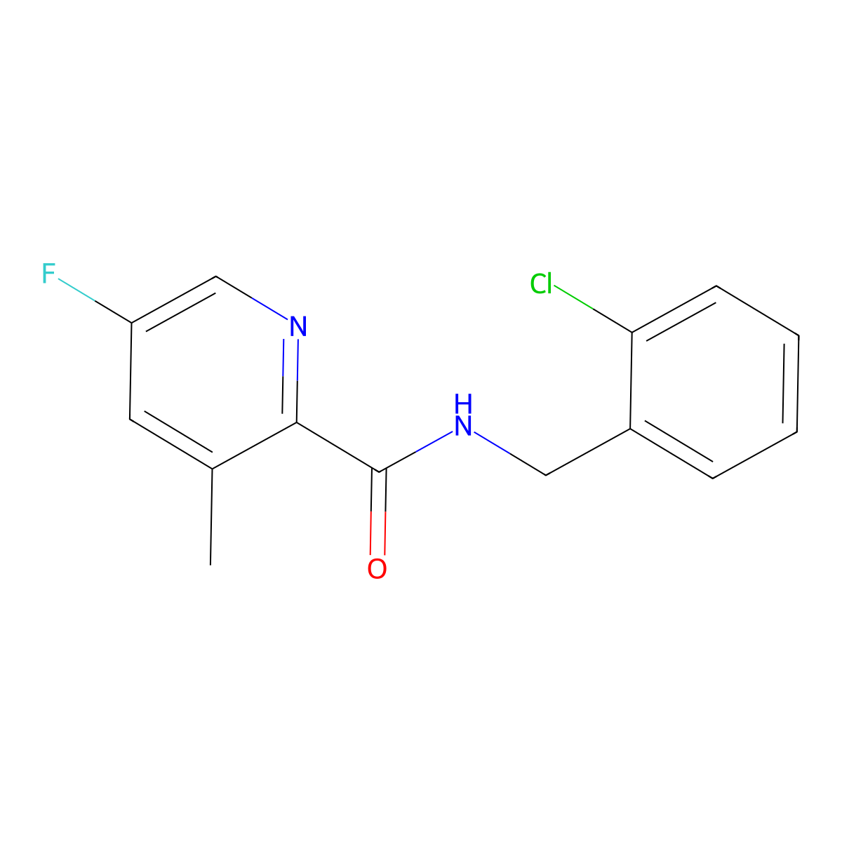 N-[(2-chlorophenyl)methyl]-5-fluoro-3-methylpyridine-2-carboxamide molecular structure, CAS 2415470-04-9