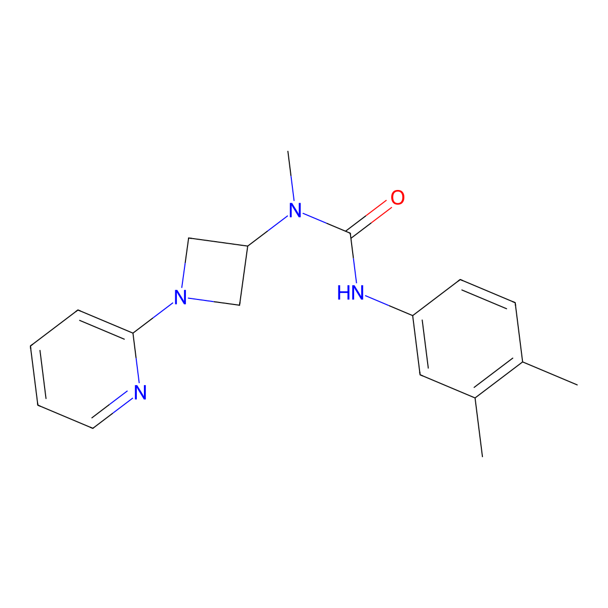 1-(3,4-Dimethylphenyl)-3-methyl-3-[1-(pyridin-2-yl)azetidin-3-yl]urea molecular structure, CAS 2415470-08-3