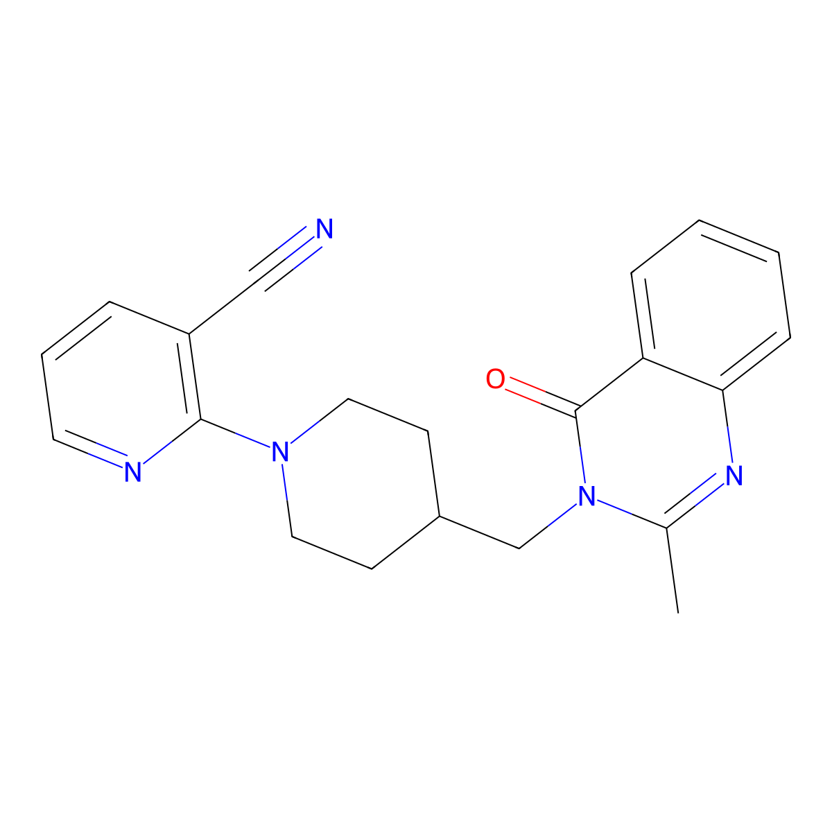 2-{4-[(2-Methyl-4-oxo-3,4-dihydroquinazolin-3-yl)methyl]piperidin-1-yl}pyridine-3-carbonitrile molecular structure, CAS 2415470-17-4