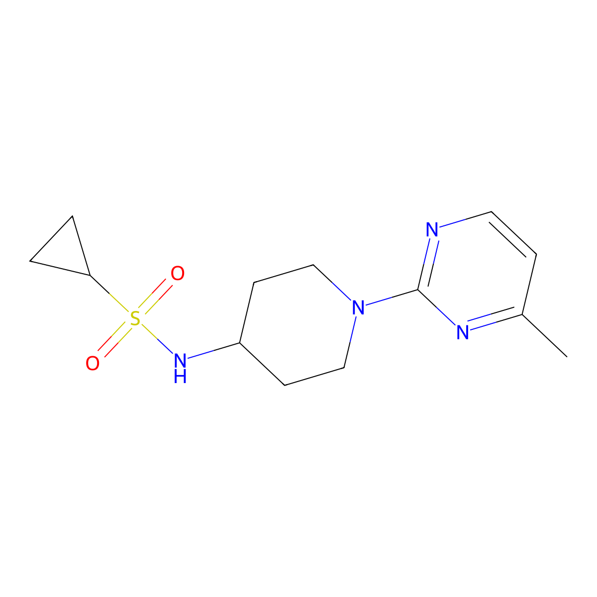 N-[1-(4-Methylpyrimidin-2-yl)piperidin-4-yl]cyclopropanesulfonamide molecular structure, CAS 2415470-32-3