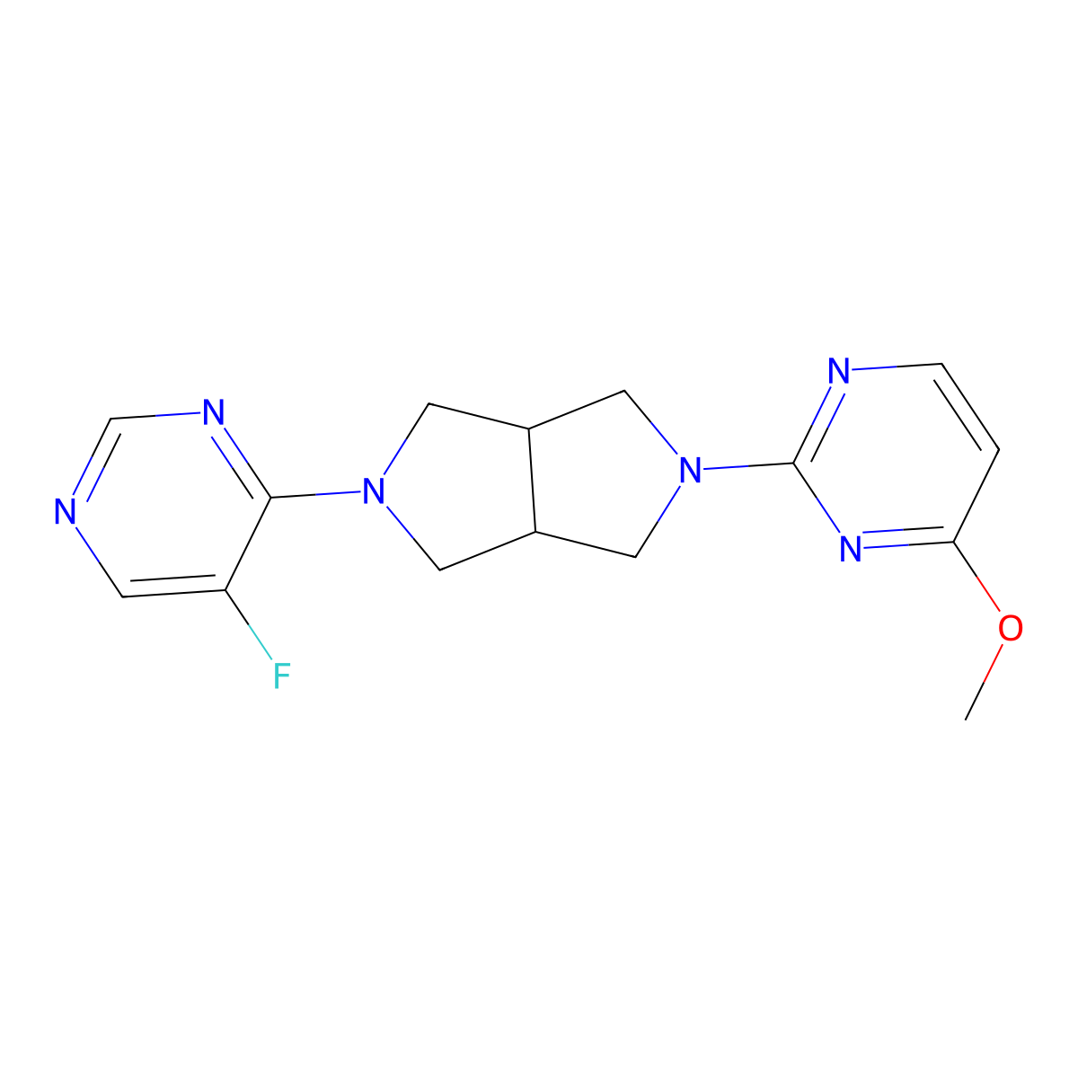 2-[5-(5-Fluoropyrimidin-4-yl)-octahydropyrrolo[3,4-c]pyrrol-2-yl]-4-methoxypyrimidine molecular structure, CAS 2415470-34-5