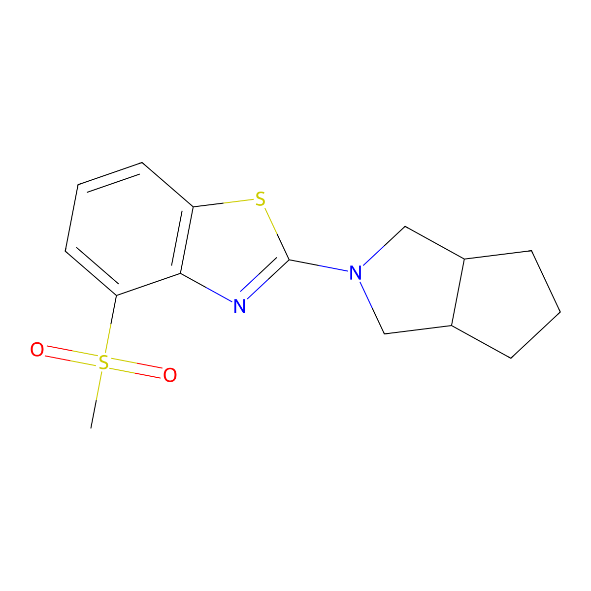 4-Methanesulfonyl-2-{octahydrocyclopenta[c]pyrrol-2-yl}-1,3-benzothiazole molecular structure, CAS 2415470-37-8