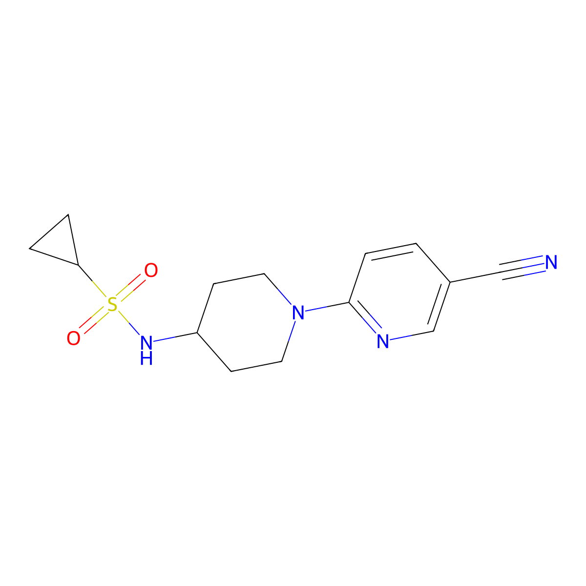 N-[1-(5-Cyanopyridin-2-yl)piperidin-4-yl]cyclopropanesulfonamide molecular structure, CAS 2415470-43-6