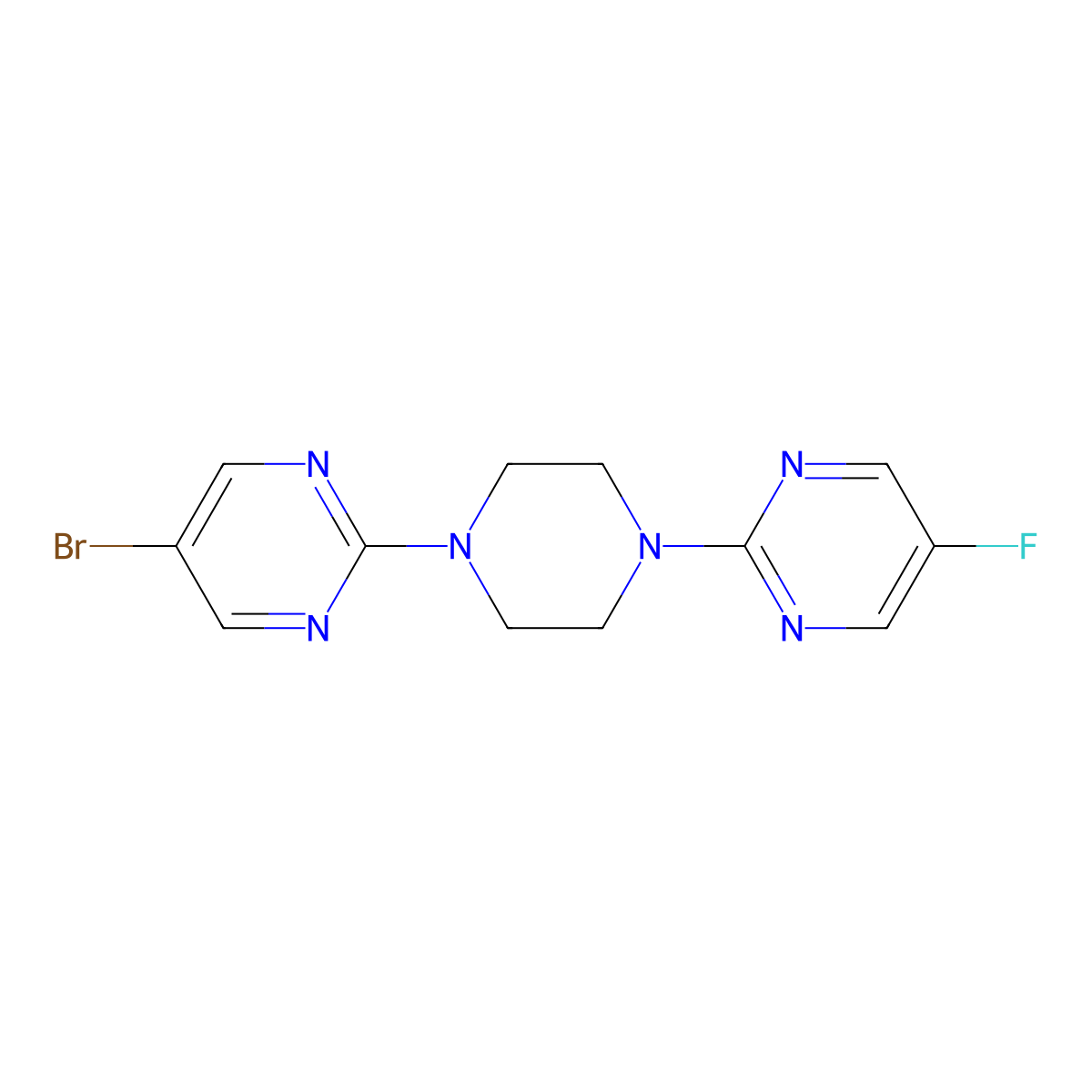 5-Bromo-2-[4-(5-fluoropyrimidin-2-yl)piperazin-1-yl]pyrimidine molecular structure, CAS 2415470-44-7