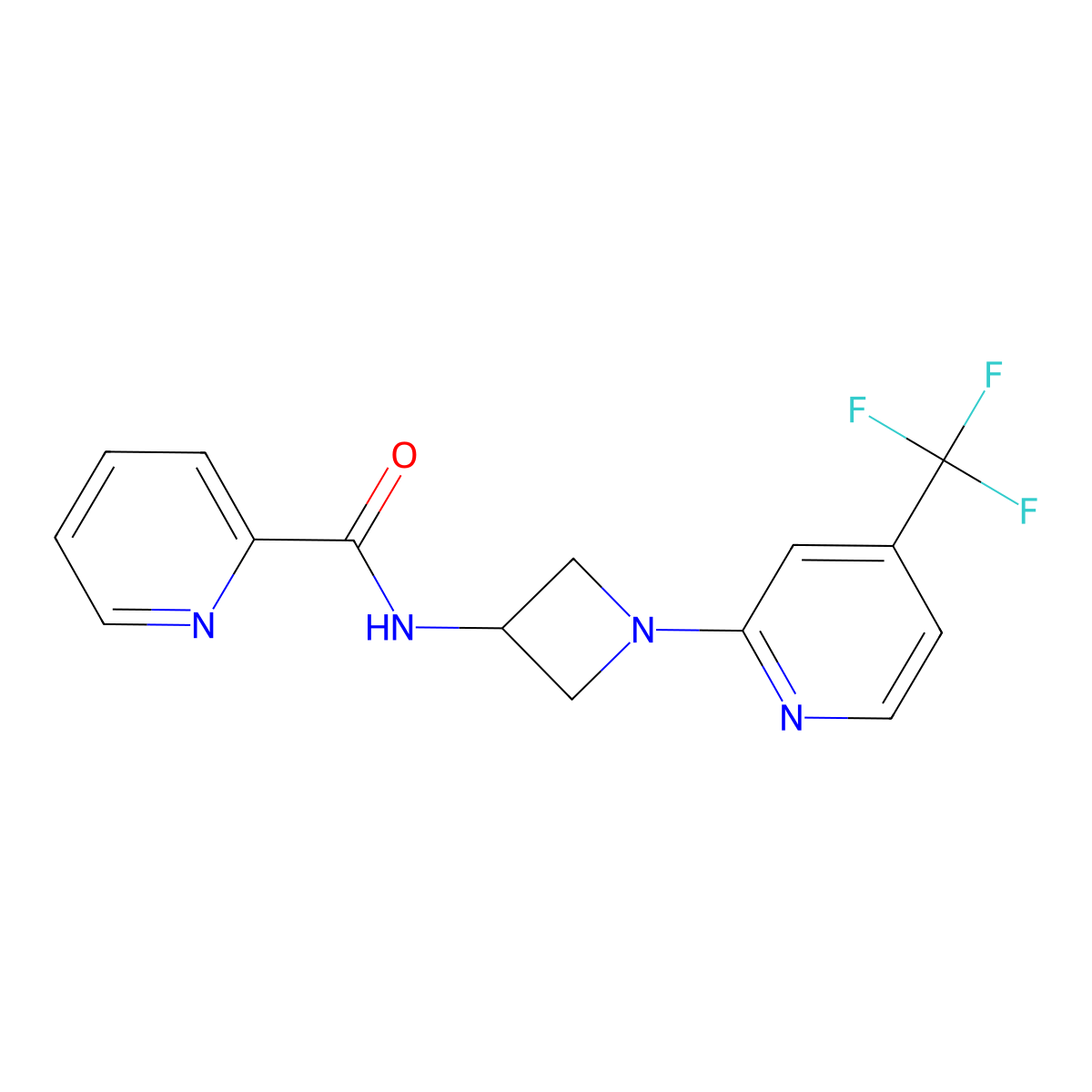 N-{1-[4-(trifluoromethyl)pyridin-2-yl]azetidin-3-yl}pyridine-2-carboxamide molecular structure, CAS 2415470-65-2