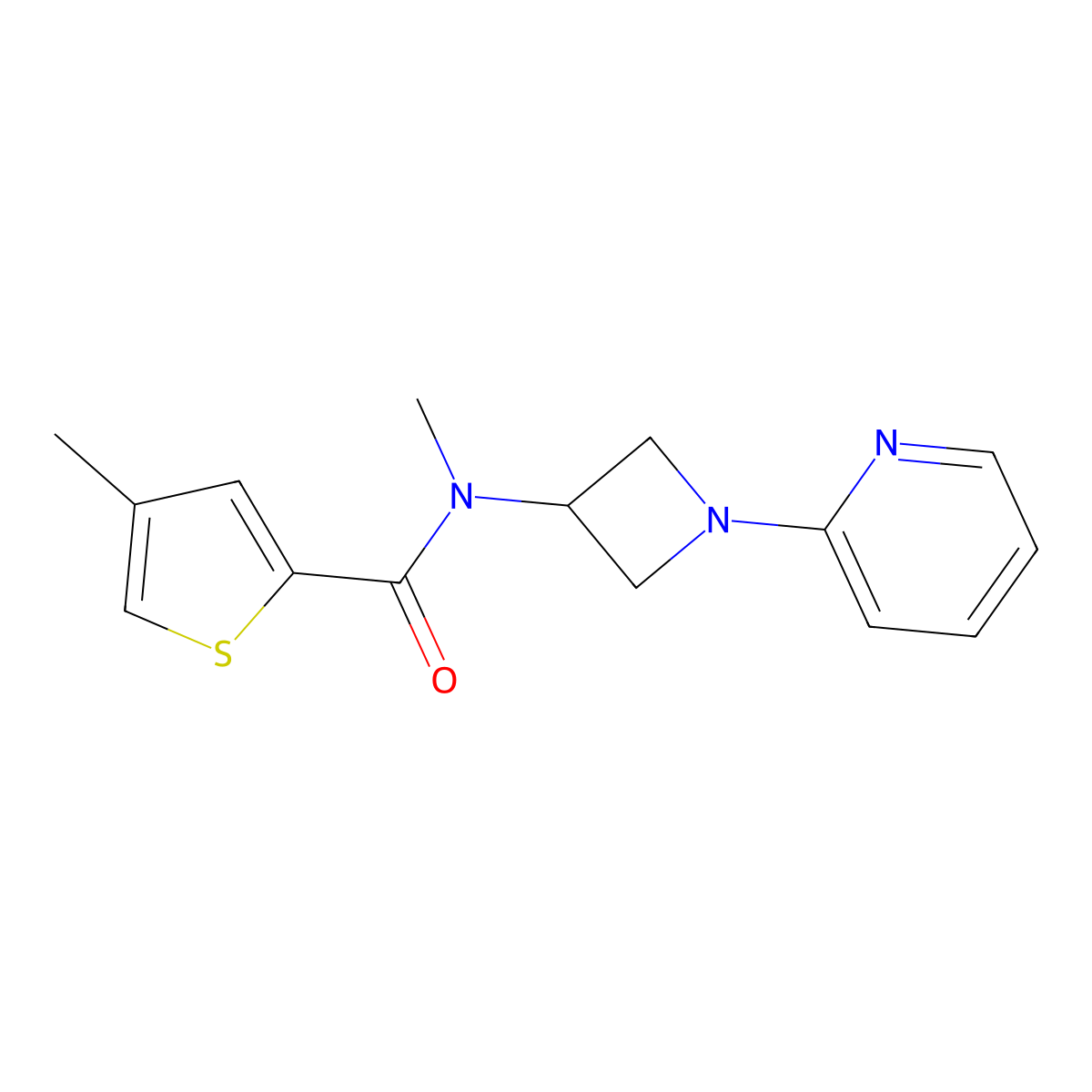N,4-dimethyl-N-[1-(pyridin-2-yl)azetidin-3-yl]thiophene-2-carboxamide molecular structure, CAS 2415470-92-5