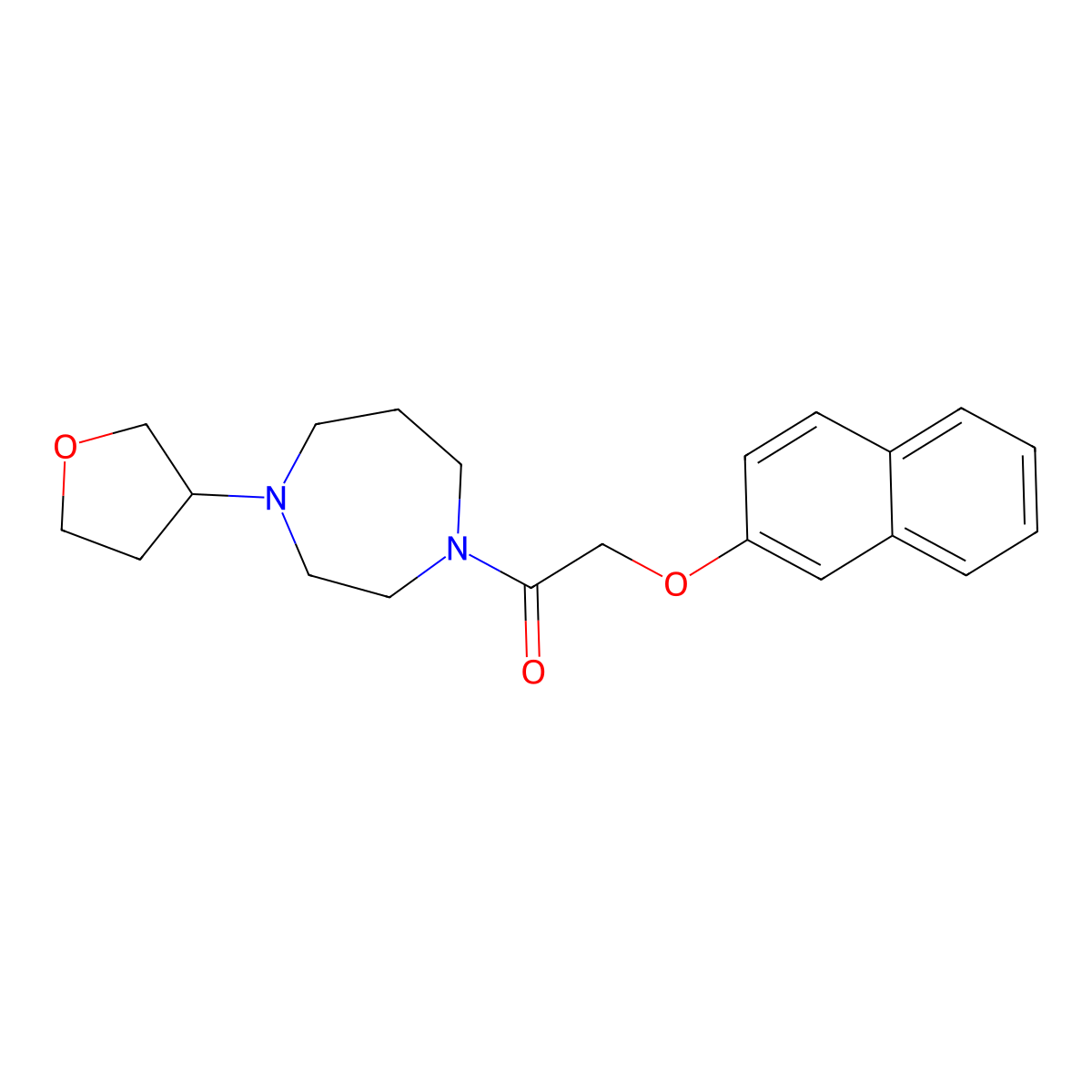 2-(Naphthalen-2-yloxy)-1-[4-(oxolan-3-yl)-1,4-diazepan-1-yl]ethan-1-one molecular structure, CAS 2415471-09-7