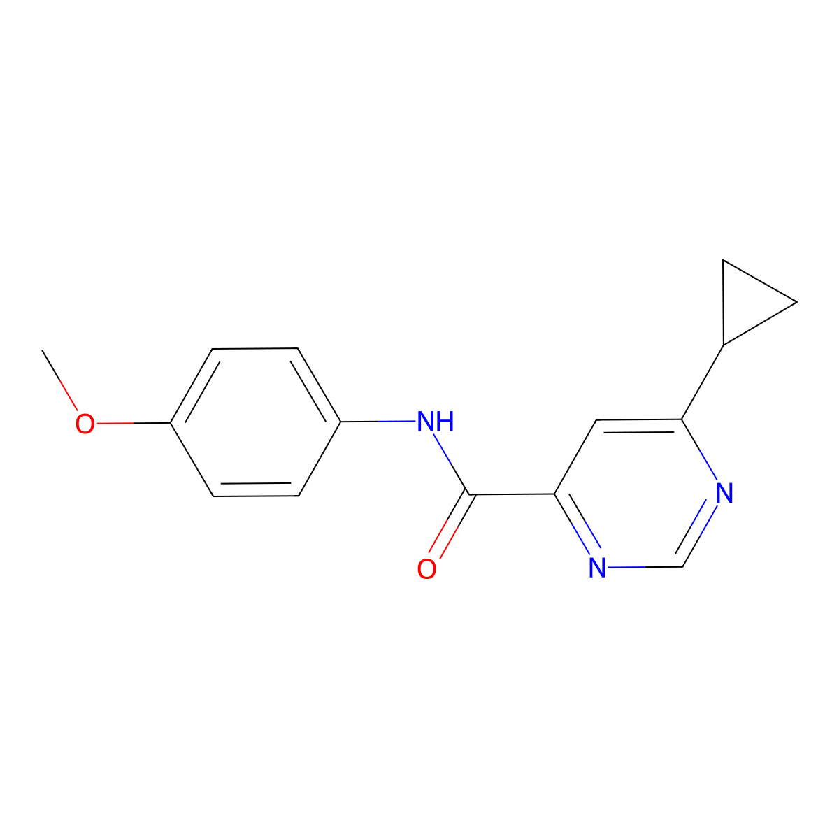 6-Cyclopropyl-N-(4-methoxyphenyl)pyrimidine-4-carboxamide molecular structure, CAS 2415471-11-1