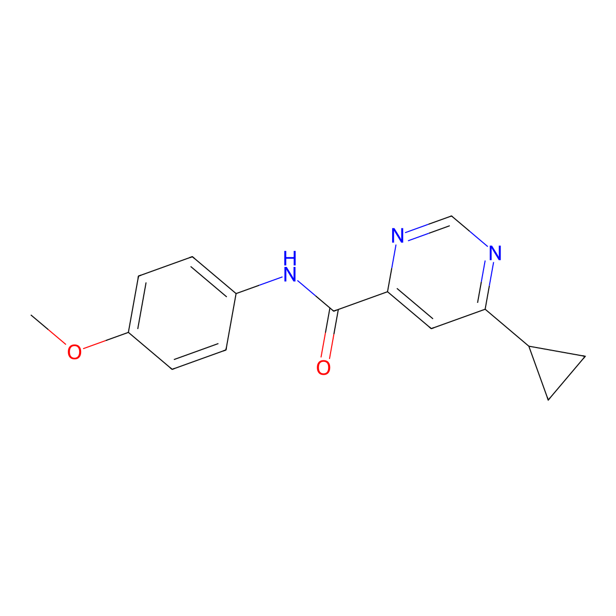 6-Cyclopropyl-N-(4-methoxyphenyl)pyrimidine-4-carboxamide molecular structure, CAS 2415471-11-1