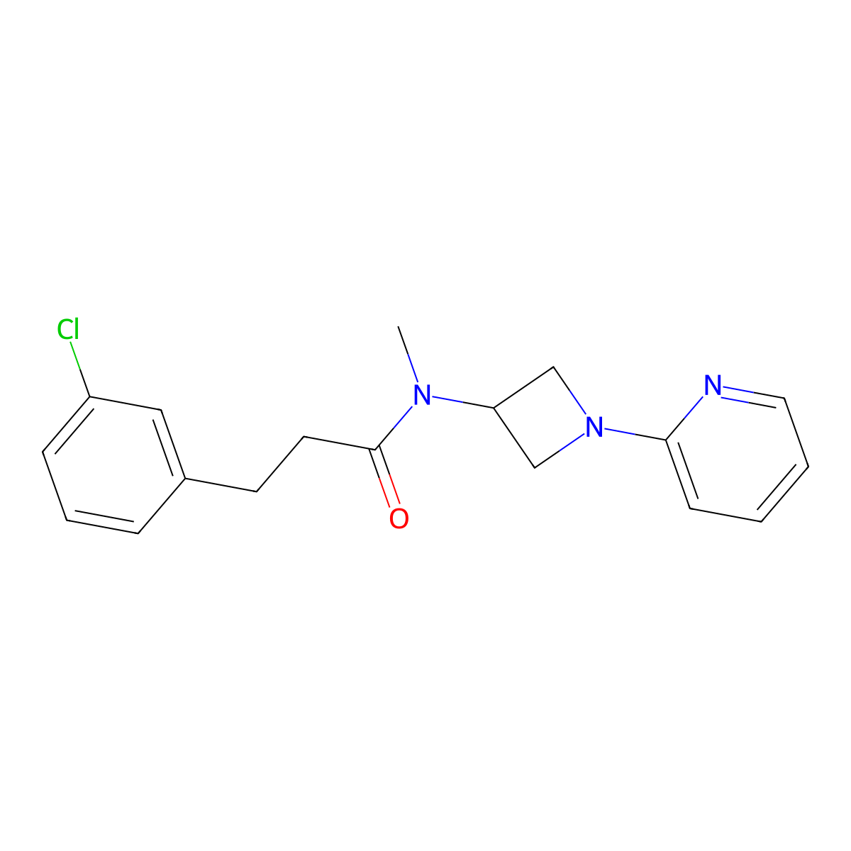 3-(3-chlorophenyl)-N-methyl-N-[1-(pyridin-2-yl)azetidin-3-yl]propanamide molecular structure, CAS 2415471-20-2