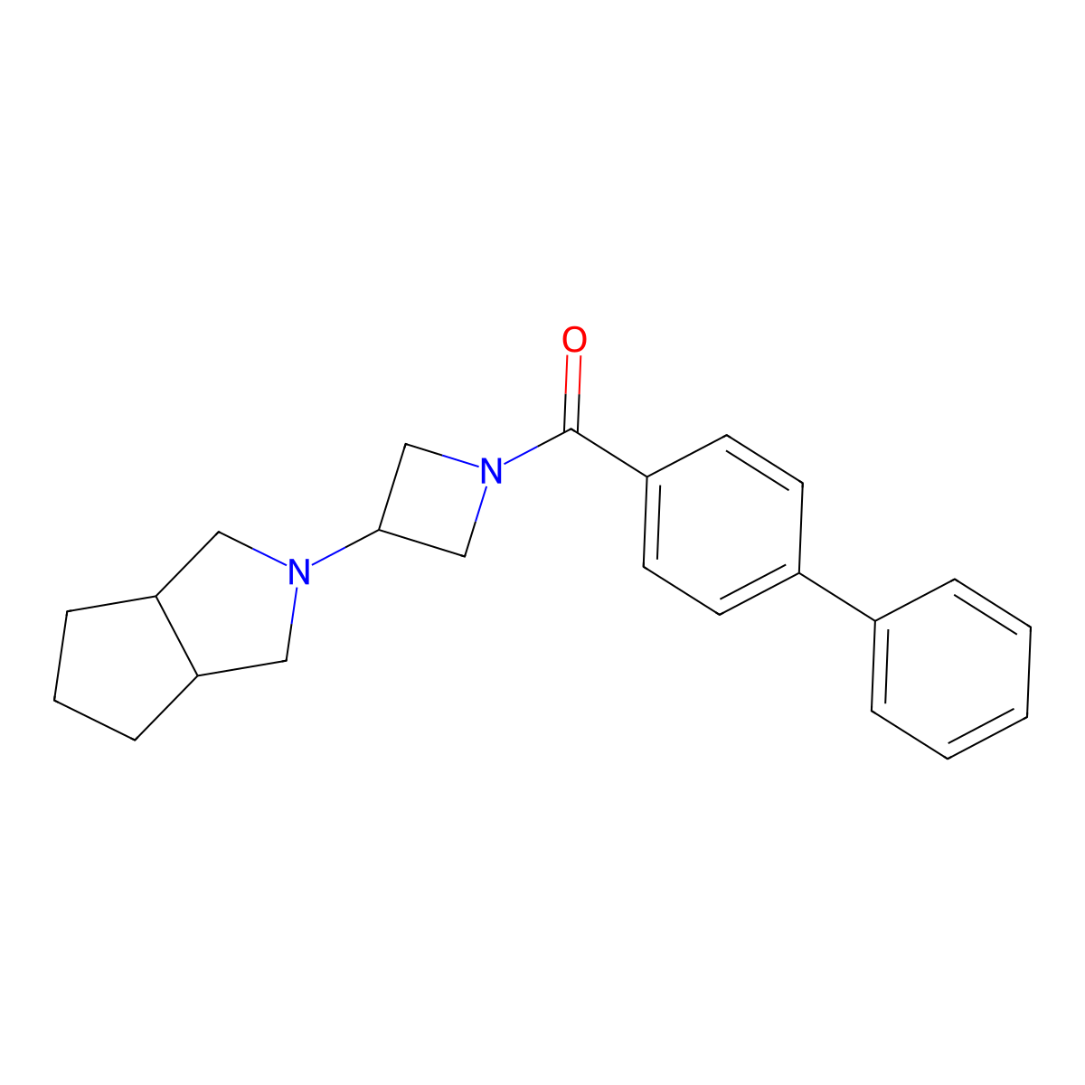 1-{[1,1'-Biphenyl]-4-carbonyl}-3-{octahydrocyclopenta[c]pyrrol-2-yl}azetidine molecular structure, CAS 2415471-24-6