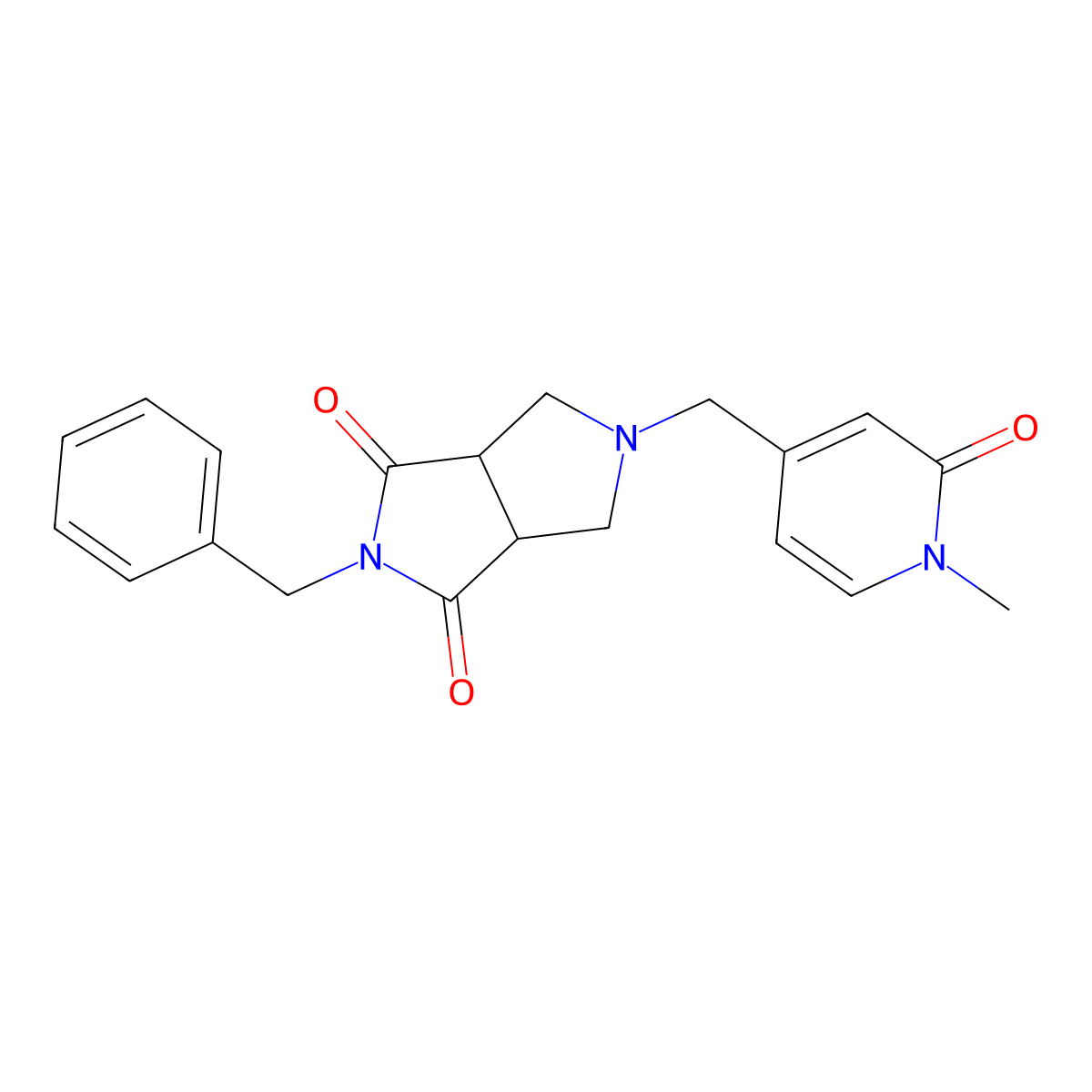2-Benzyl-5-[(1-methyl-2-oxo-1,2-dihydropyridin-4-yl)methyl]-octahydropyrrolo[3,4-c]pyrrole-1,3-dione molecular structure, CAS 2415471-31-5