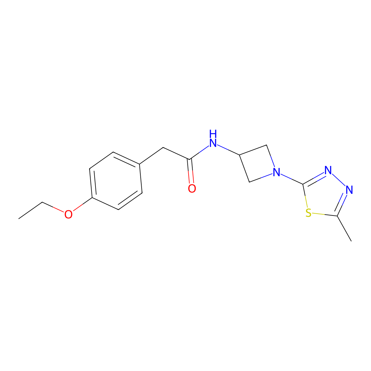 2-(4-ethoxyphenyl)-N-[1-(5-methyl-1,3,4-thiadiazol-2-yl)azetidin-3-yl]acetamide molecular structure, CAS 2415471-33-7