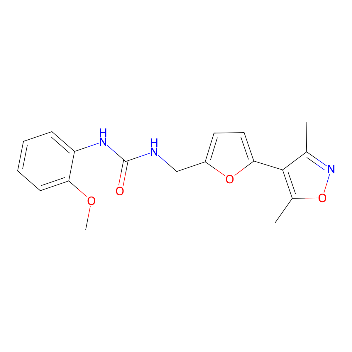 3-{[5-(3,5-Dimethyl-1,2-oxazol-4-yl)furan-2-yl]methyl}-1-(2-methoxyphenyl)urea molecular structure, CAS 2415471-35-9