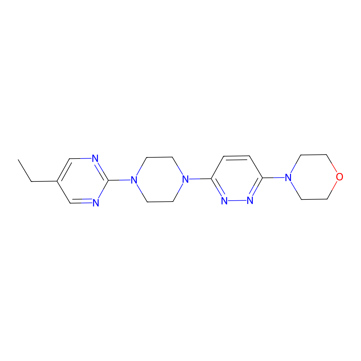 4-{6-[4-(5-Ethylpyrimidin-2-yl)piperazin-1-yl]pyridazin-3-yl}morpholine molecular structure, CAS 2415471-38-2