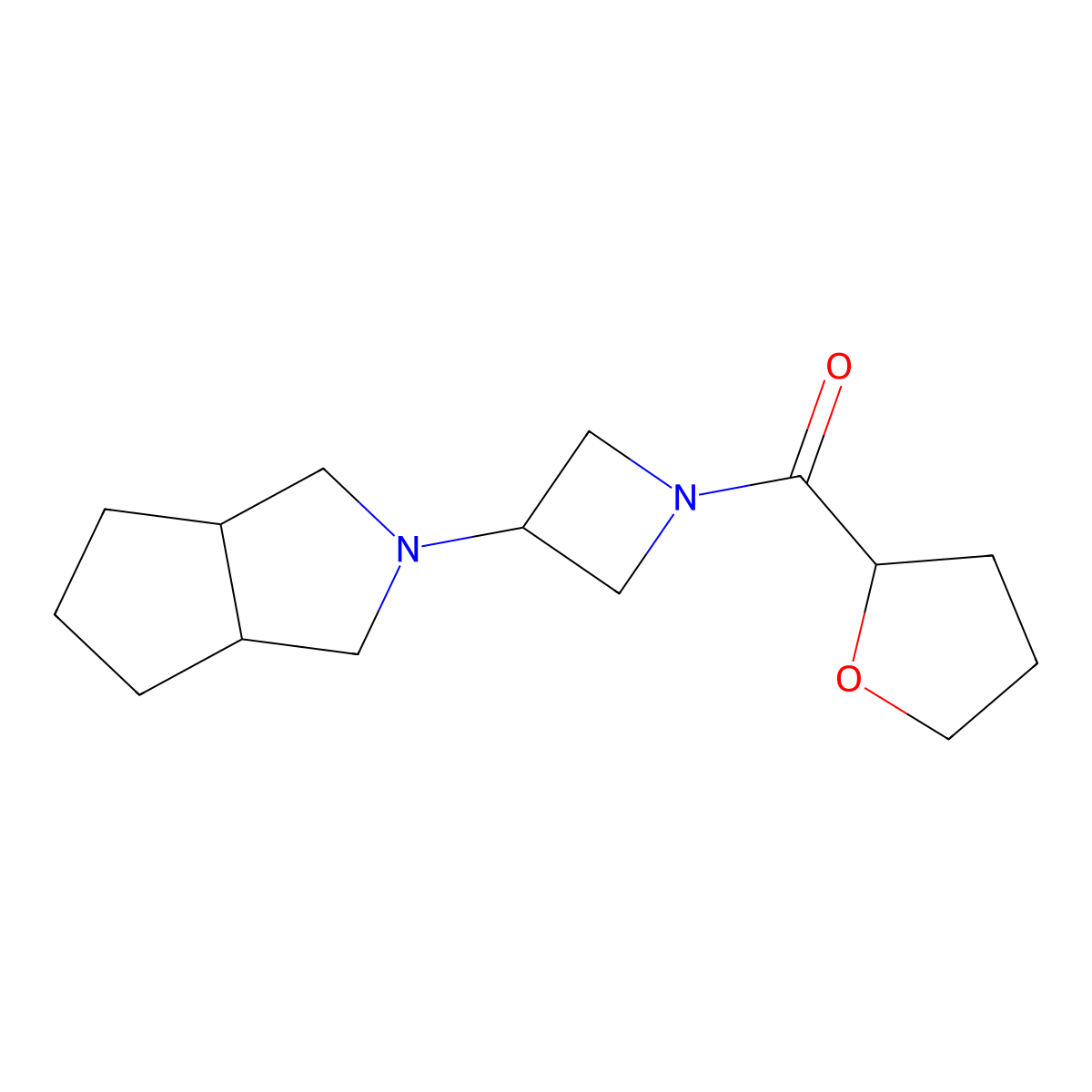 3-{Octahydrocyclopenta[c]pyrrol-2-yl}-1-(oxolane-2-carbonyl)azetidine molecular structure, CAS 2415471-52-0