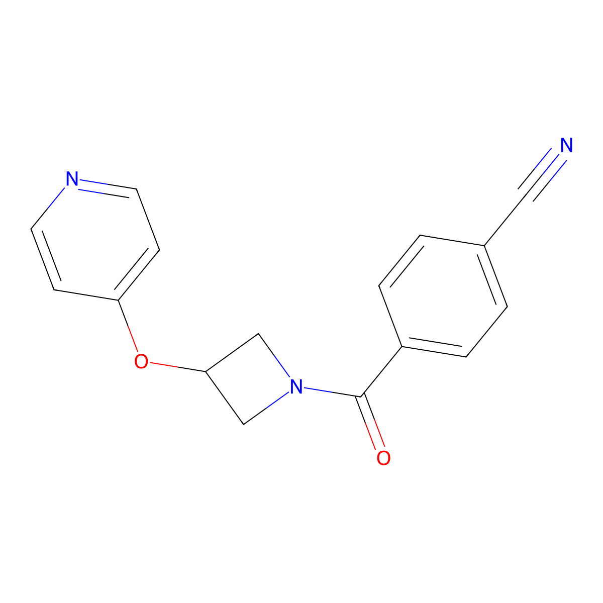 4-[3-(Pyridin-4-yloxy)azetidine-1-carbonyl]benzonitrile molecular structure, CAS 2415471-58-6