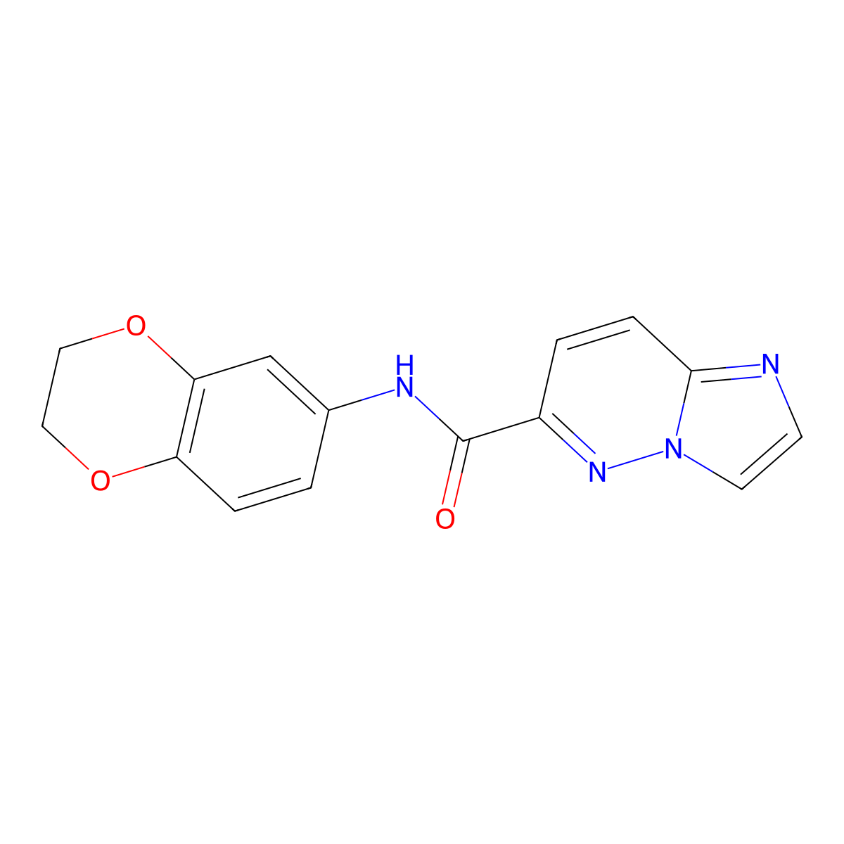 N-(2,3-dihydro-1,4-benzodioxin-6-yl)imidazo[1,2-b]pyridazine-6-carboxamide molecular structure, CAS 2415471-62-2