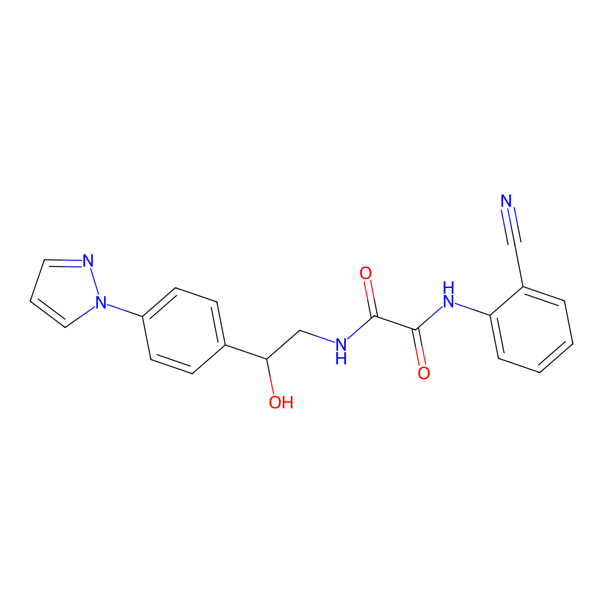 N-(2-cyanophenyl)-N'-{2-hydroxy-2-[4-(1H-pyrazol-1-yl)phenyl]ethyl}ethanediamide molecular structure, CAS 2415471-65-5