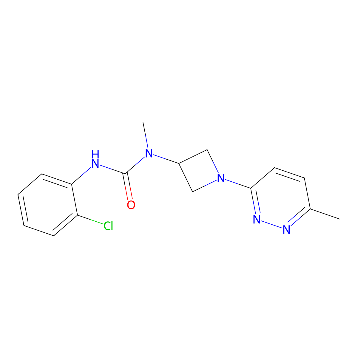 1-(2-Chlorophenyl)-3-methyl-3-[1-(6-methylpyridazin-3-yl)azetidin-3-yl]urea molecular structure, CAS 2415471-69-9