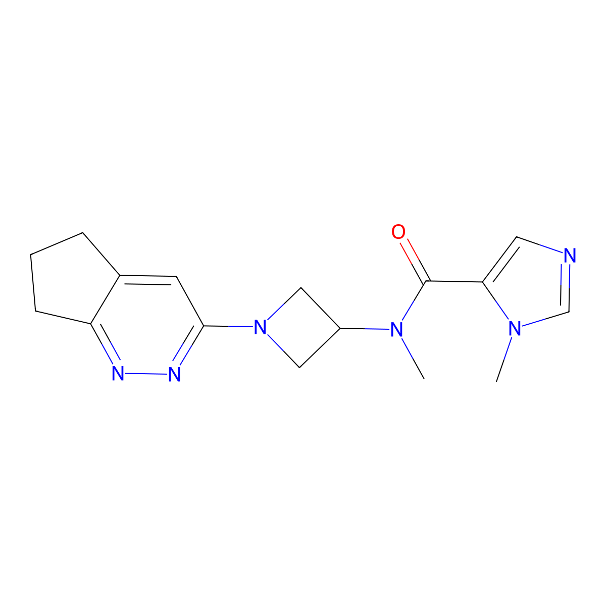N-(1-{5H,6H,7H-cyclopenta[c]pyridazin-3-yl}azetidin-3-yl)-N,1-dimethyl-1H-imidazole-5-carboxamide molecular structure, CAS 2415471-76-8