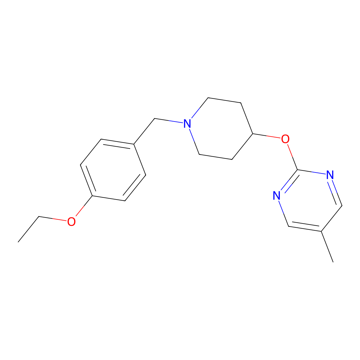 2-({1-[(4-Ethoxyphenyl)methyl]piperidin-4-yl}oxy)-5-methylpyrimidine molecular structure, CAS 2415471-80-4