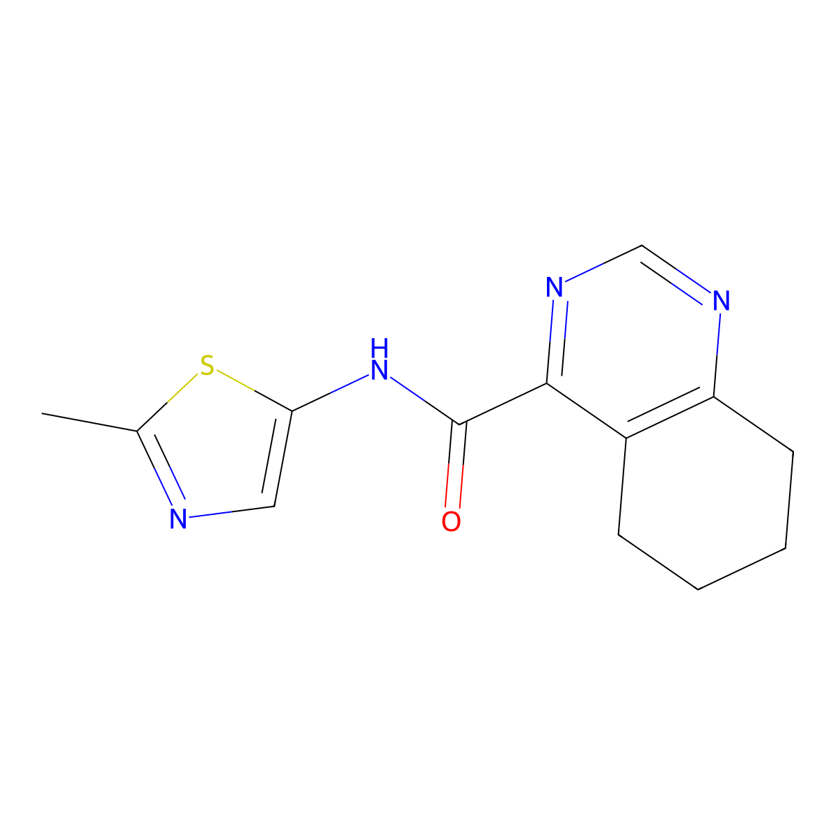 N-(2-Methyl-1,3-thiazol-5-yl)-5,6,7,8-tetrahydroquinazoline-4-carboxamide molecular structure, CAS 2415472-02-3