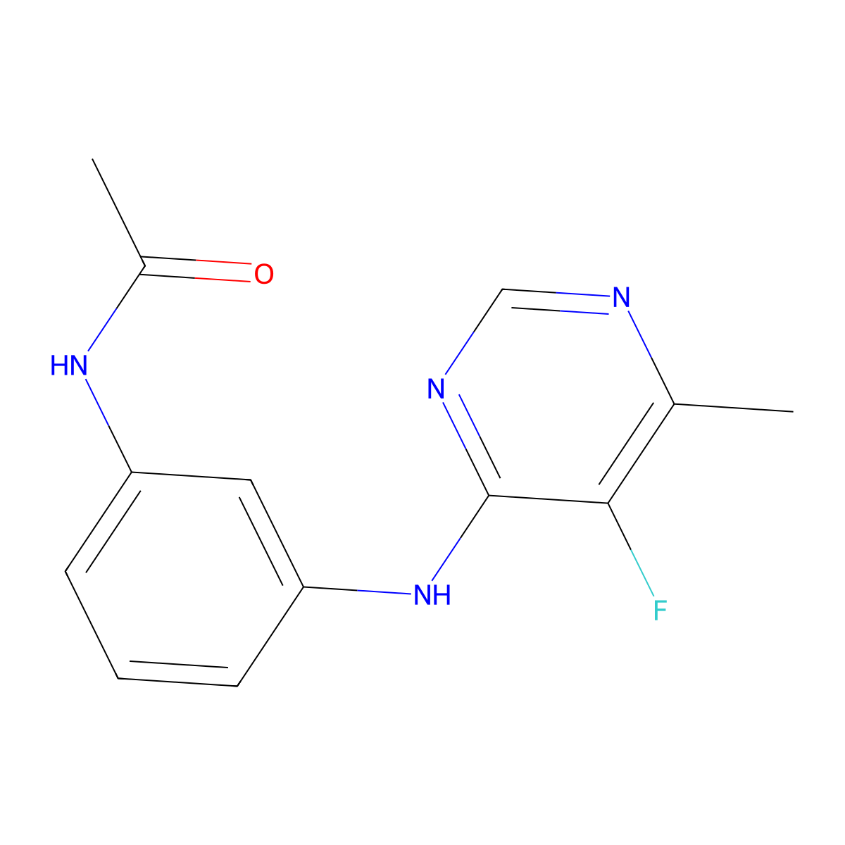 N-{3-[(5-fluoro-6-methylpyrimidin-4-yl)amino]phenyl}acetamide molecular structure, CAS 2415472-04-5