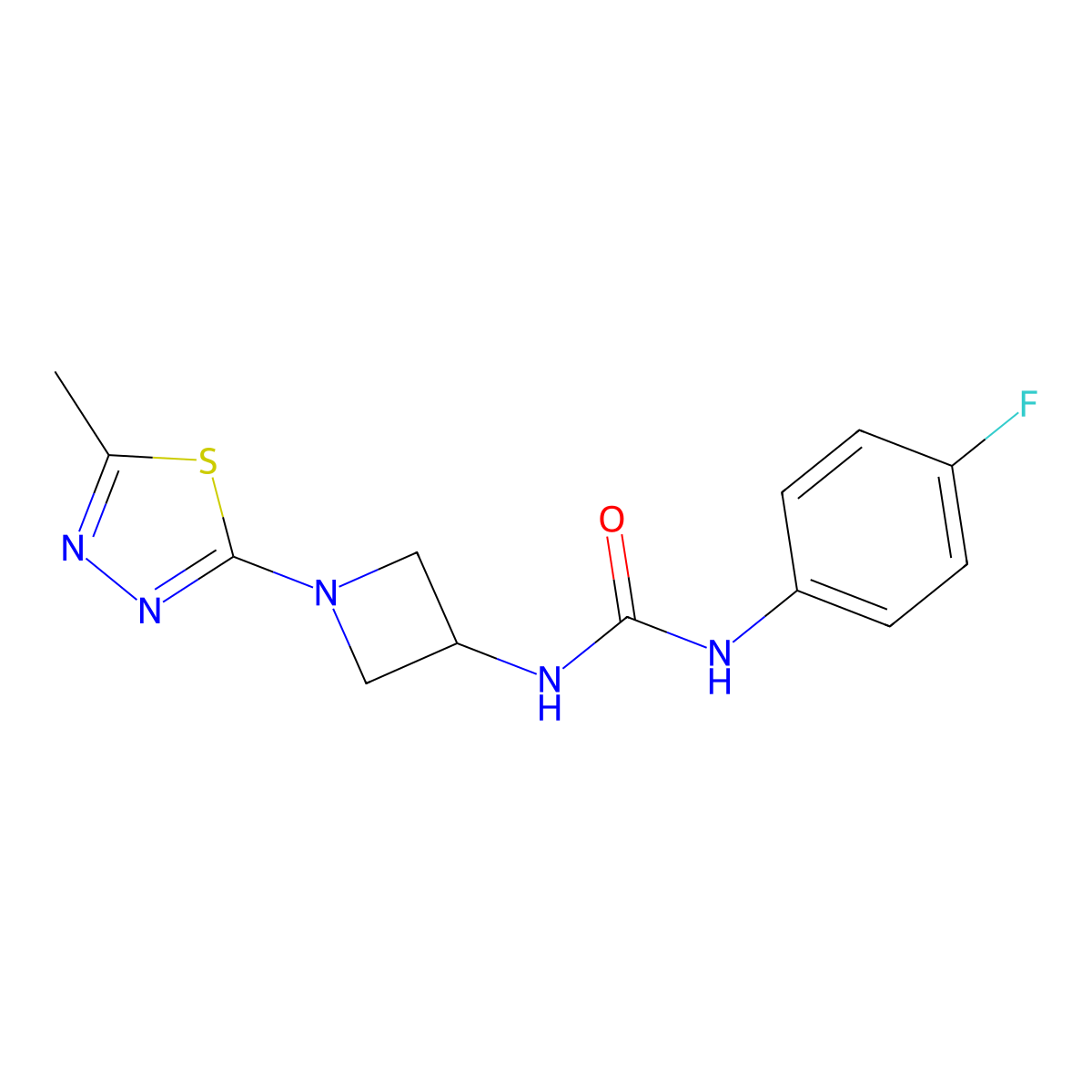 1-(4-Fluorophenyl)-3-[1-(5-methyl-1,3,4-thiadiazol-2-yl)azetidin-3-yl]urea molecular structure, CAS 2415472-05-6