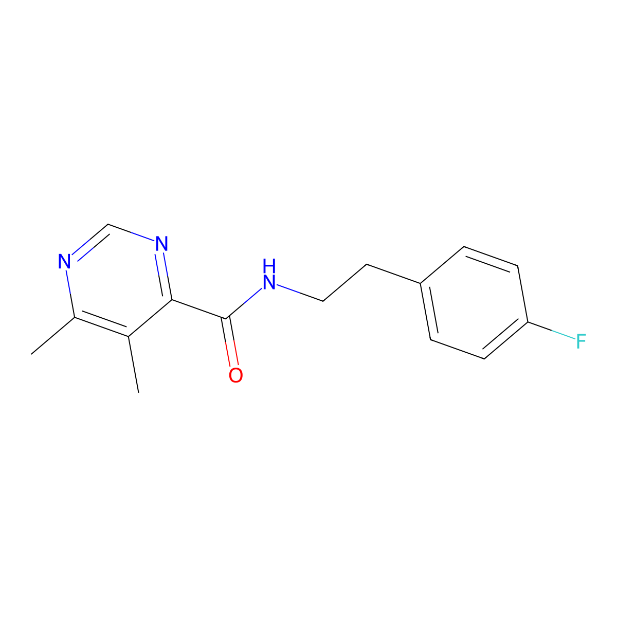 N-[2-(4-Fluorophenyl)ethyl]-5,6-dimethylpyrimidine-4-carboxamide molecular structure, CAS 2415472-07-8
