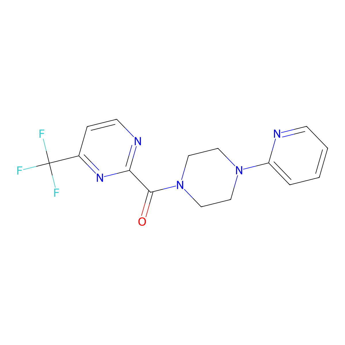 2-[4-(Pyridin-2-yl)piperazine-1-carbonyl]-4-(trifluoromethyl)pyrimidine molecular structure, CAS 2415472-15-8