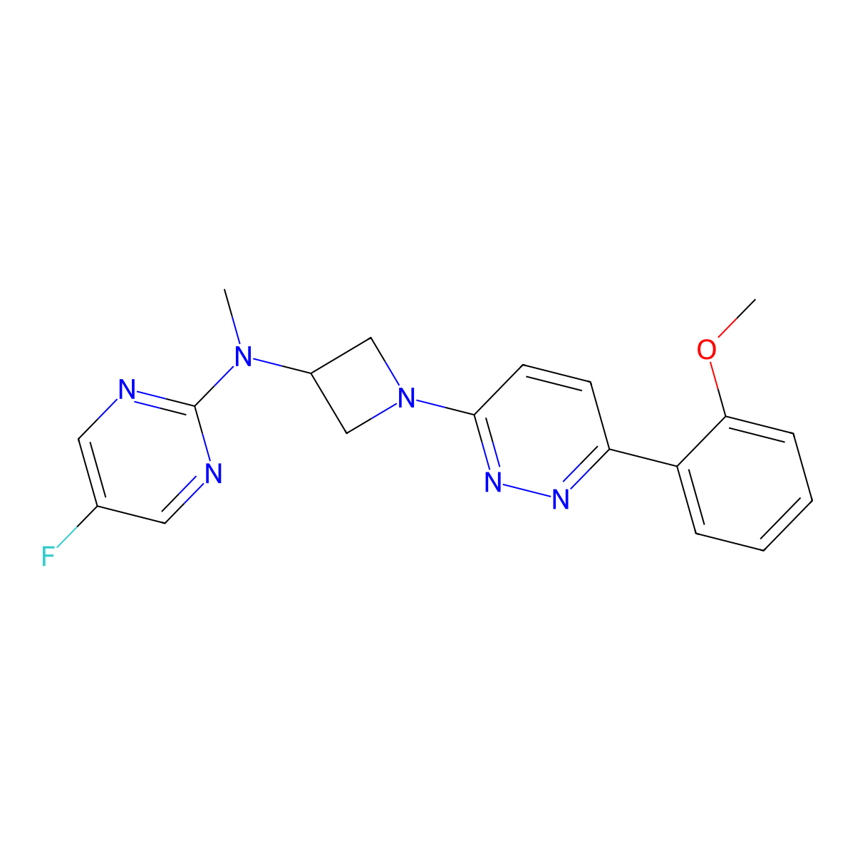 5-fluoro-N-{1-[6-(2-methoxyphenyl)pyridazin-3-yl]azetidin-3-yl}-N-methylpyrimidin-2-amine molecular structure, CAS 2415472-23-8