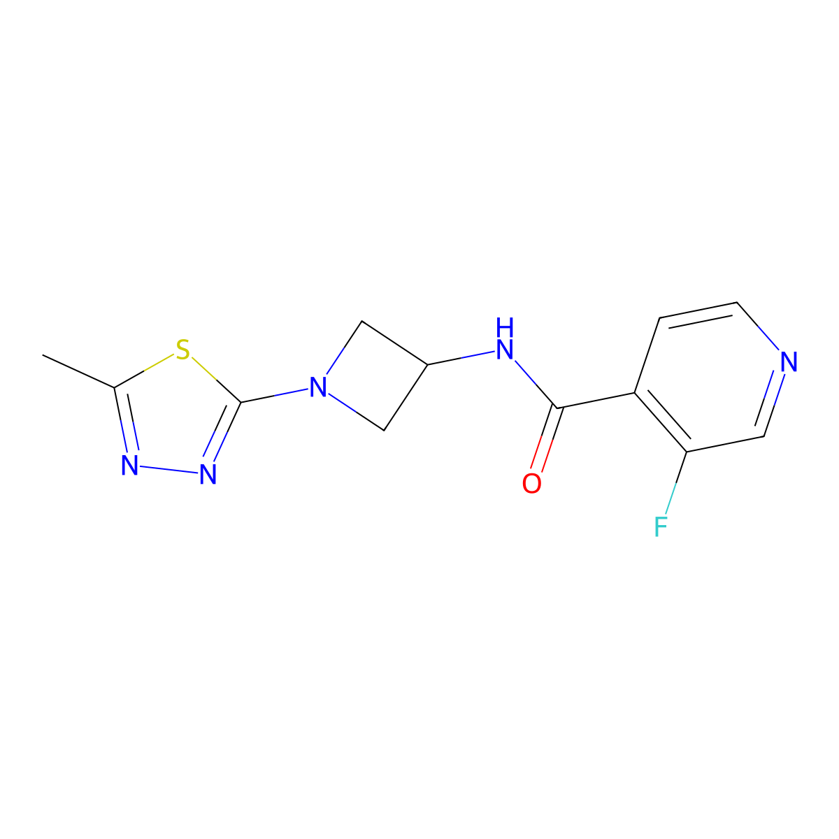 3-fluoro-N-[1-(5-methyl-1,3,4-thiadiazol-2-yl)azetidin-3-yl]pyridine-4-carboxamide molecular structure, CAS 2415472-25-0
