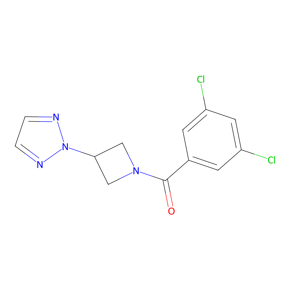 2-[1-(3,5-dichlorobenzoyl)azetidin-3-yl]-2H-1,2,3-triazole molecular structure, CAS 2415472-28-3