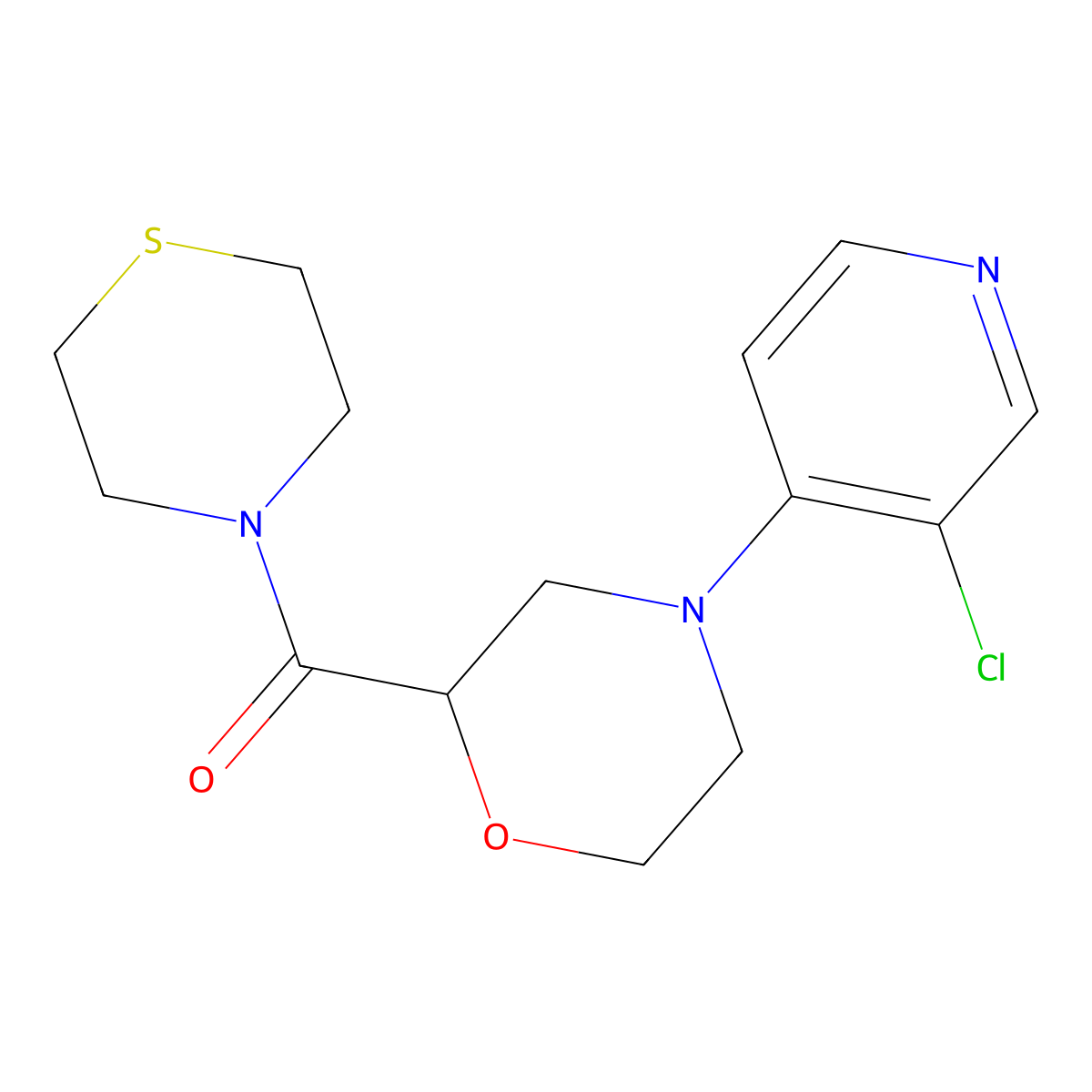4-(3-Chloropyridin-4-yl)-2-(thiomorpholine-4-carbonyl)morpholine molecular structure, CAS 2415472-31-8