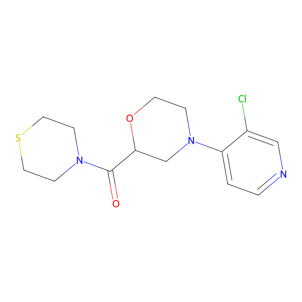 4-(3-Chloropyridin-4-yl)-2-(thiomorpholine-4-carbonyl)morpholine molecular structure, CAS 2415472-31-8