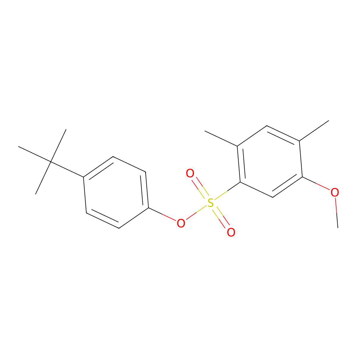 4-Tert-butylphenyl 5-methoxy-2,4-dimethylbenzene-1-sulfonate molecular structure, CAS 2415472-33-0