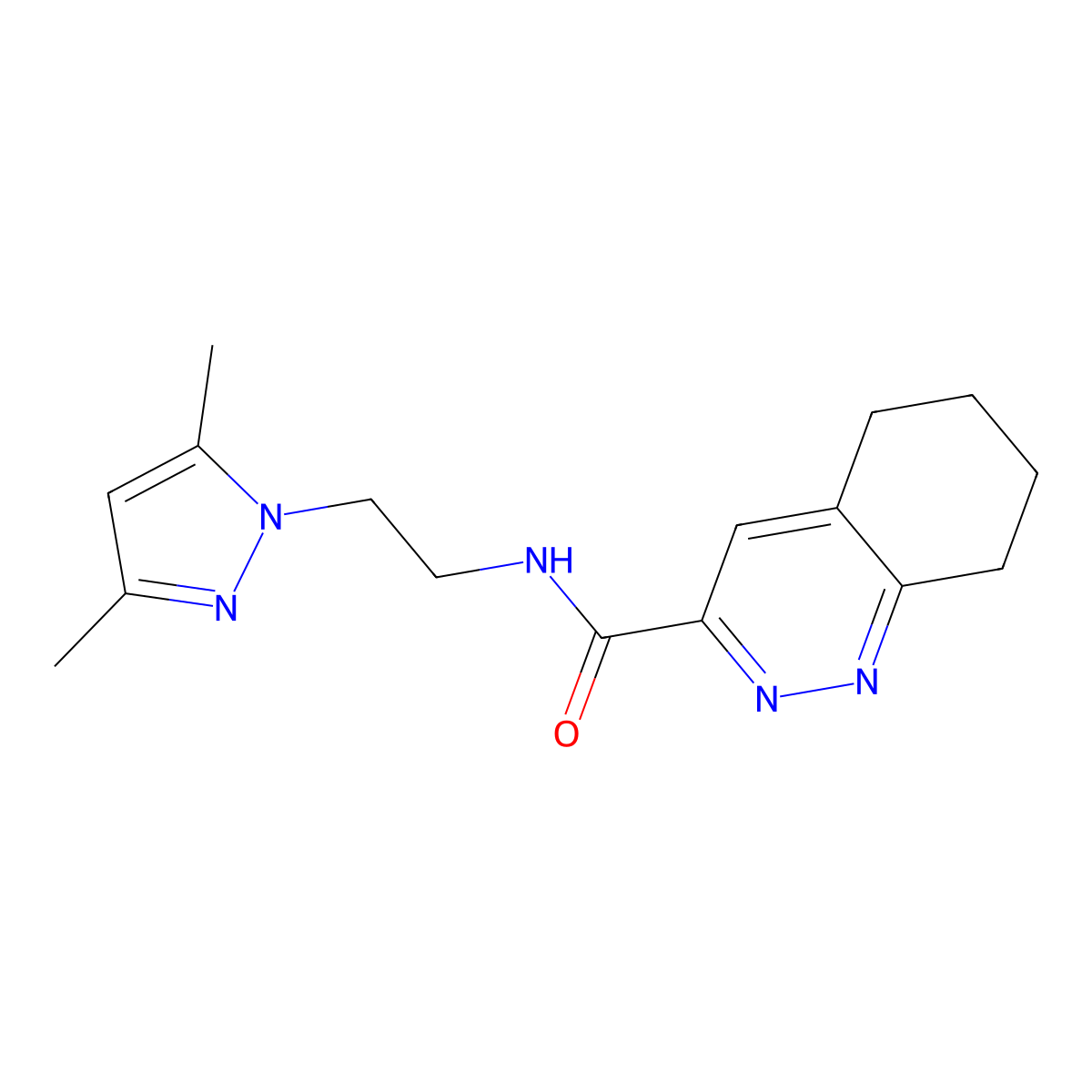 N-[2-(3,5-dimethyl-1H-pyrazol-1-yl)ethyl]-5,6,7,8-tetrahydrocinnoline-3-carboxamide molecular structure, CAS 2415472-34-1