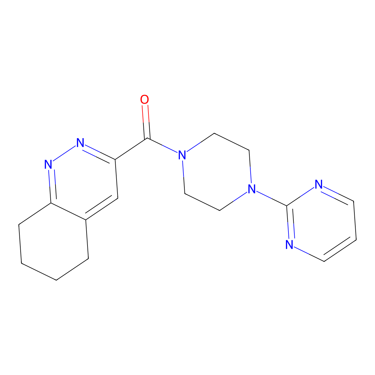 3-[4-(Pyrimidin-2-yl)piperazine-1-carbonyl]-5,6,7,8-tetrahydrocinnoline molecular structure, CAS 2415472-62-5
