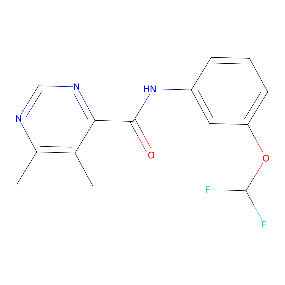 N-[3-(Difluoromethoxy)phenyl]-5,6-dimethylpyrimidine-4-carboxamide molecular structure, CAS 2415472-70-5